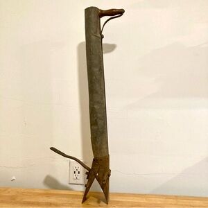 Antique Cultivator Garden Tool Seed Planter 33” Long Wood Handle